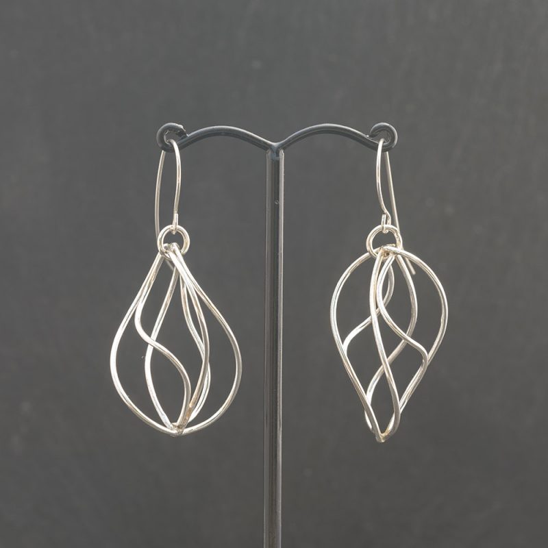 Wave cage earrings