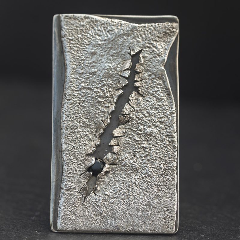 Large rectangular ‘Fissure’ brooch