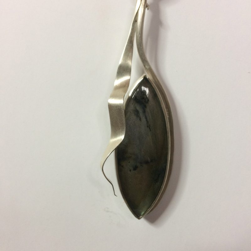 Labradorite leaf pendant